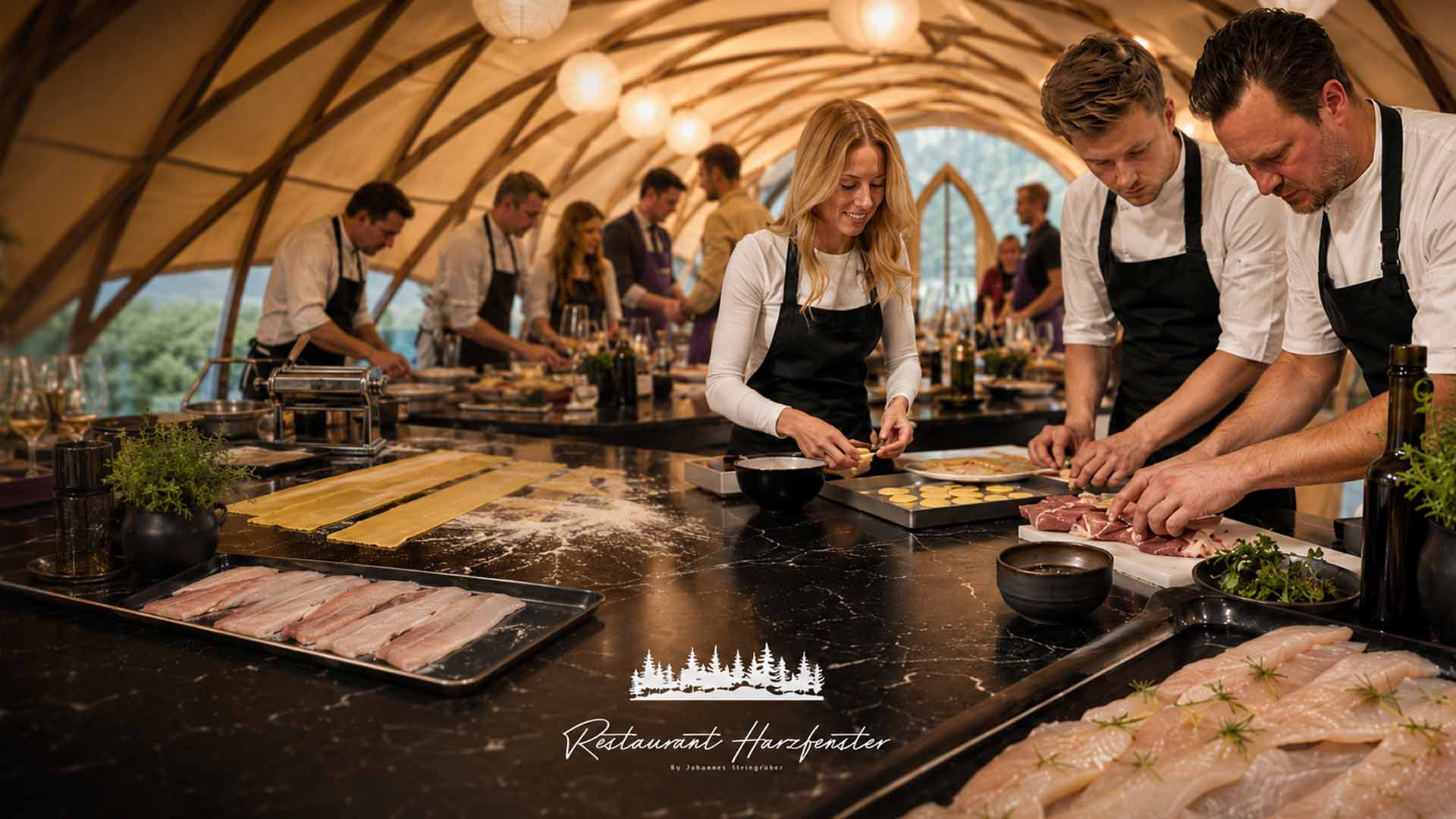 Kochkurs im Restaurant Harzfenster (KI-generiertes Bild)