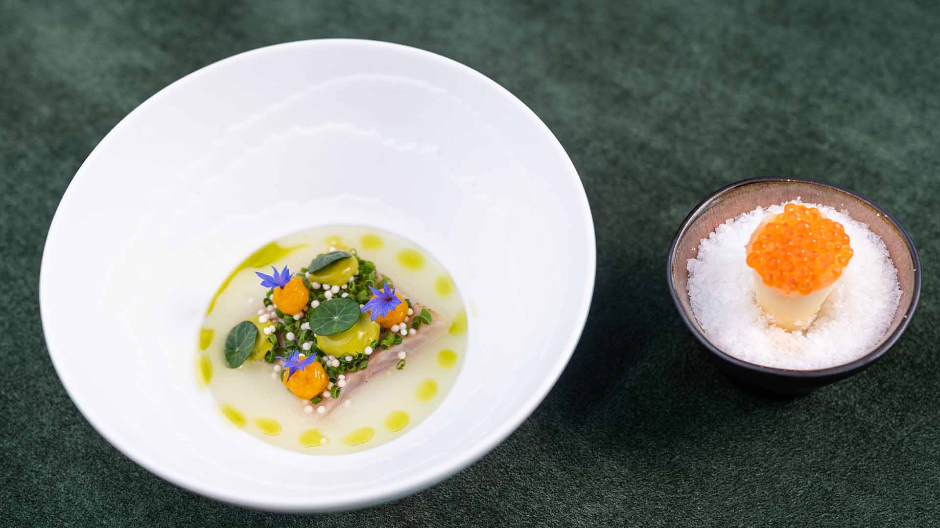 Ceviche und Kaviar-Amuse, Restaurant Harzfenster